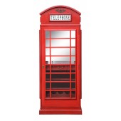 Drinks Cabinet - Iconic BT Telephone Box Style Bar in Pillar Box Red